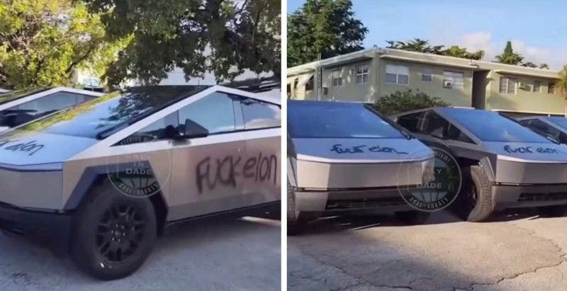 Tesla Cybertruck Elon Musk vandali