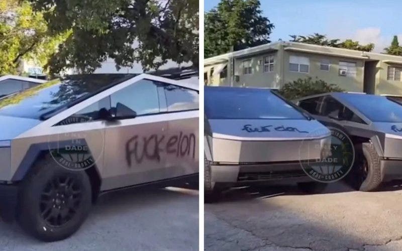 Tesla Cybertruck Elon Musk vandali