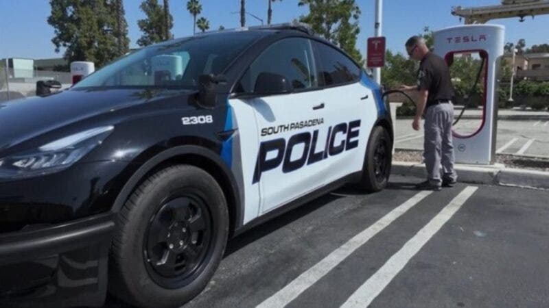 tesla police car california