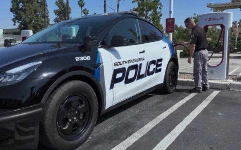 tesla police car california