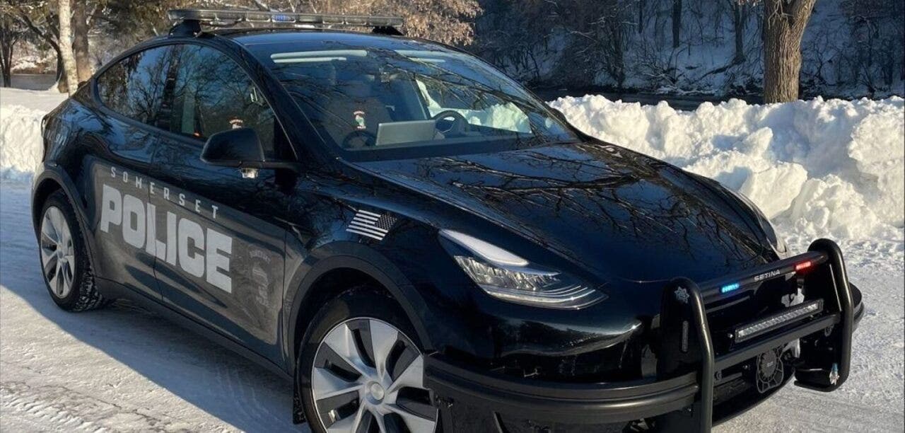 tesla police car california