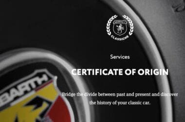 Certificate of Origin Abarth