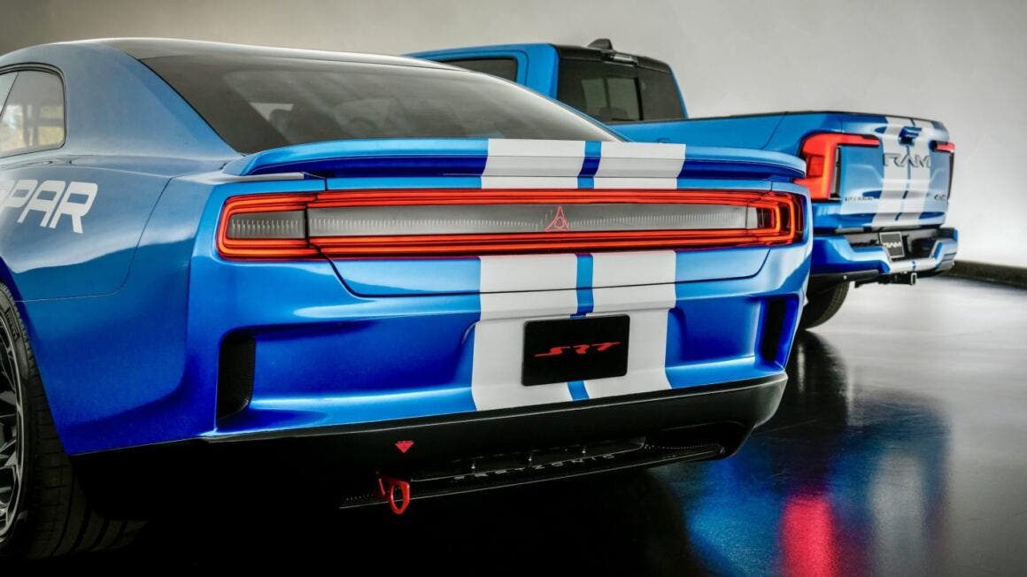 New Mopar colors at SEMA on 2025 1500 REV Tungsten and the Dodge Charger Daytona SRT Banshee Concept