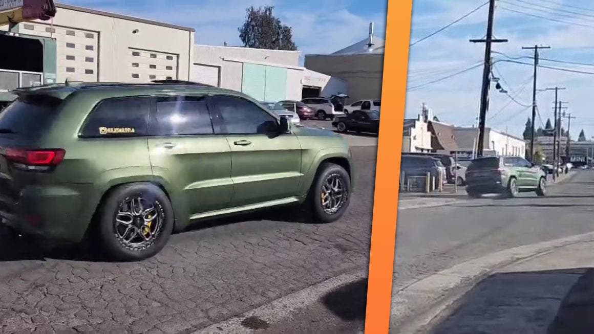 Jeep Trackhawk nearly crash