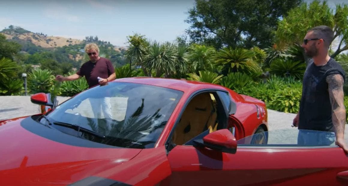 Adam Levine and Sammy Hagar go for a drive in Adam's Ferrari