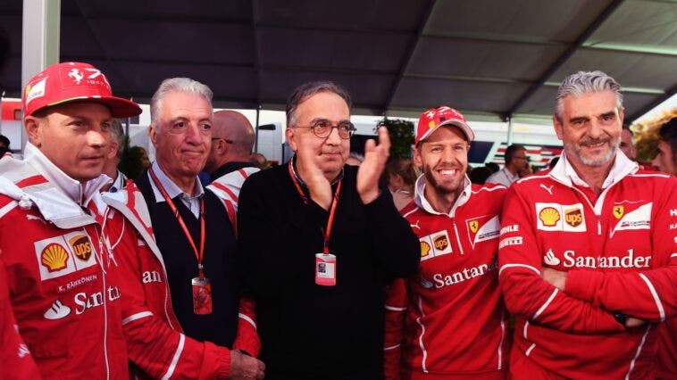 Vettel, Marchionne, Arrivabene, Ferrari, Raikkonen