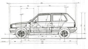 Fiat Panda spaccato prima versione