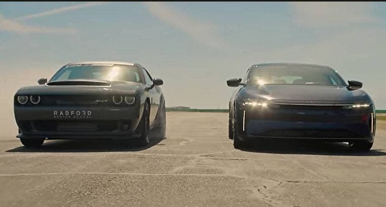 Dodge Demon 170 vs Lucid Sapphire drag race